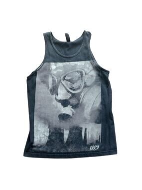 Obey Clothing Gas Mask Graphic Tank Top - Mens Size Medium Black